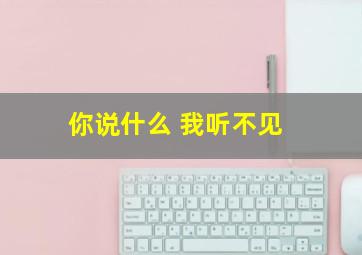 你说什么 我听不见